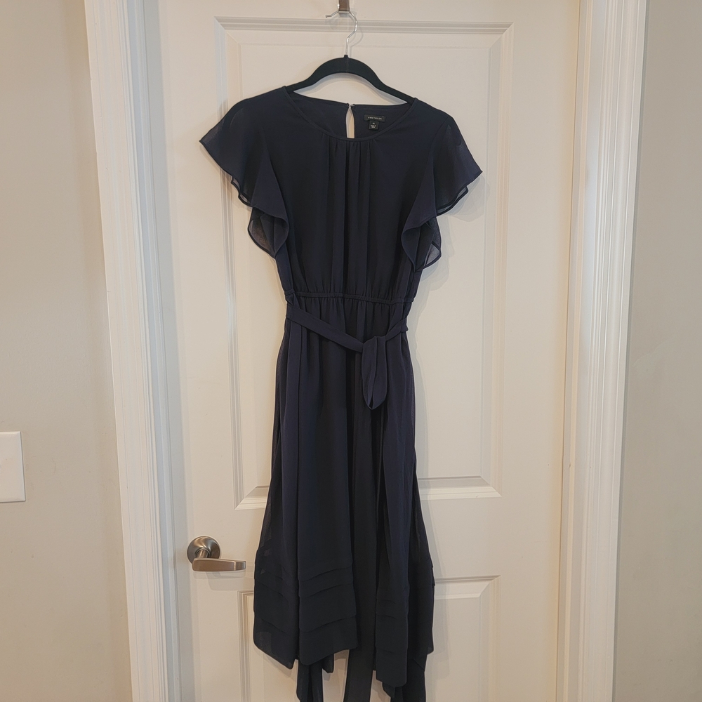 Ann Taylor Elegant Navy Blue Dress